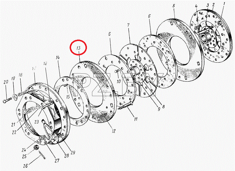 Disk spojky přítlačný ZIL-157