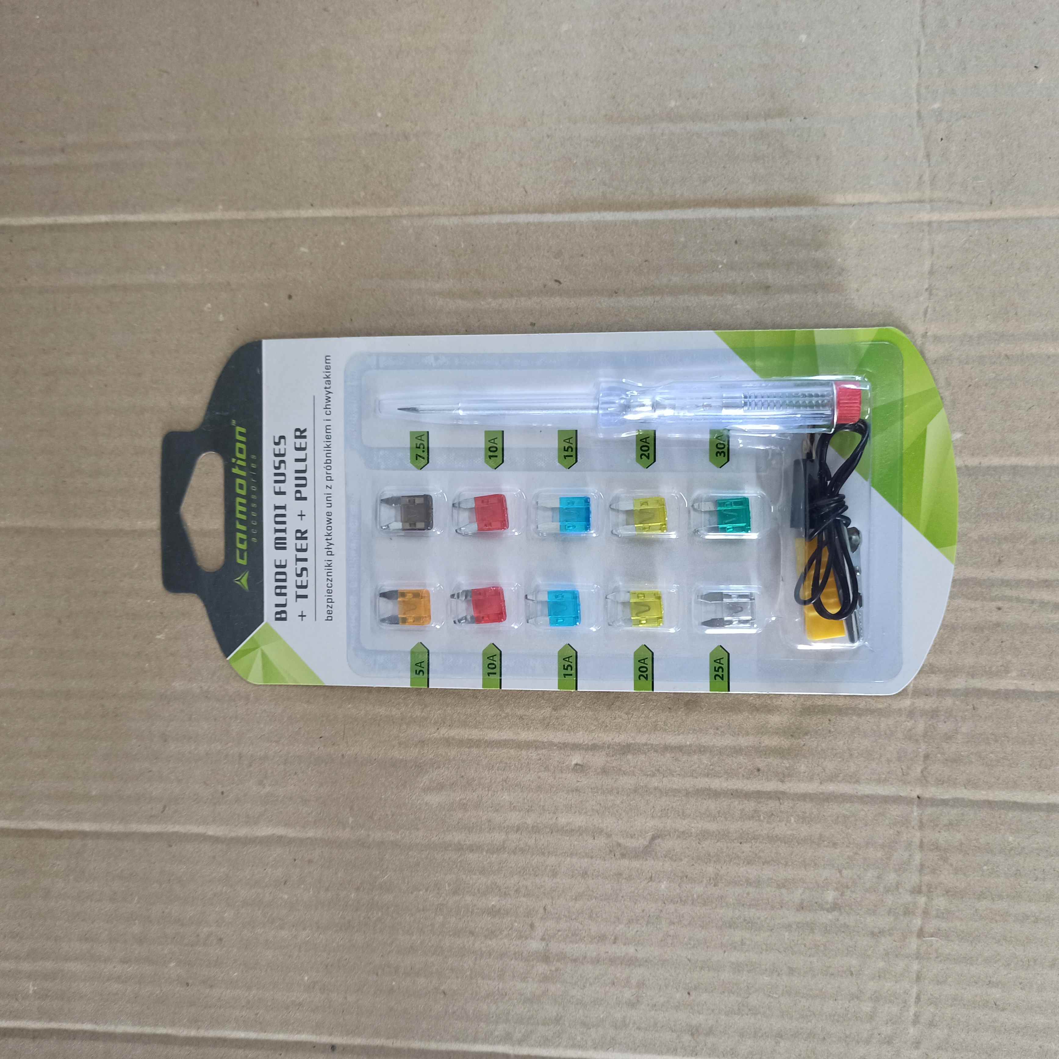 Sada plochých pojistek MINI 5-30A + tester