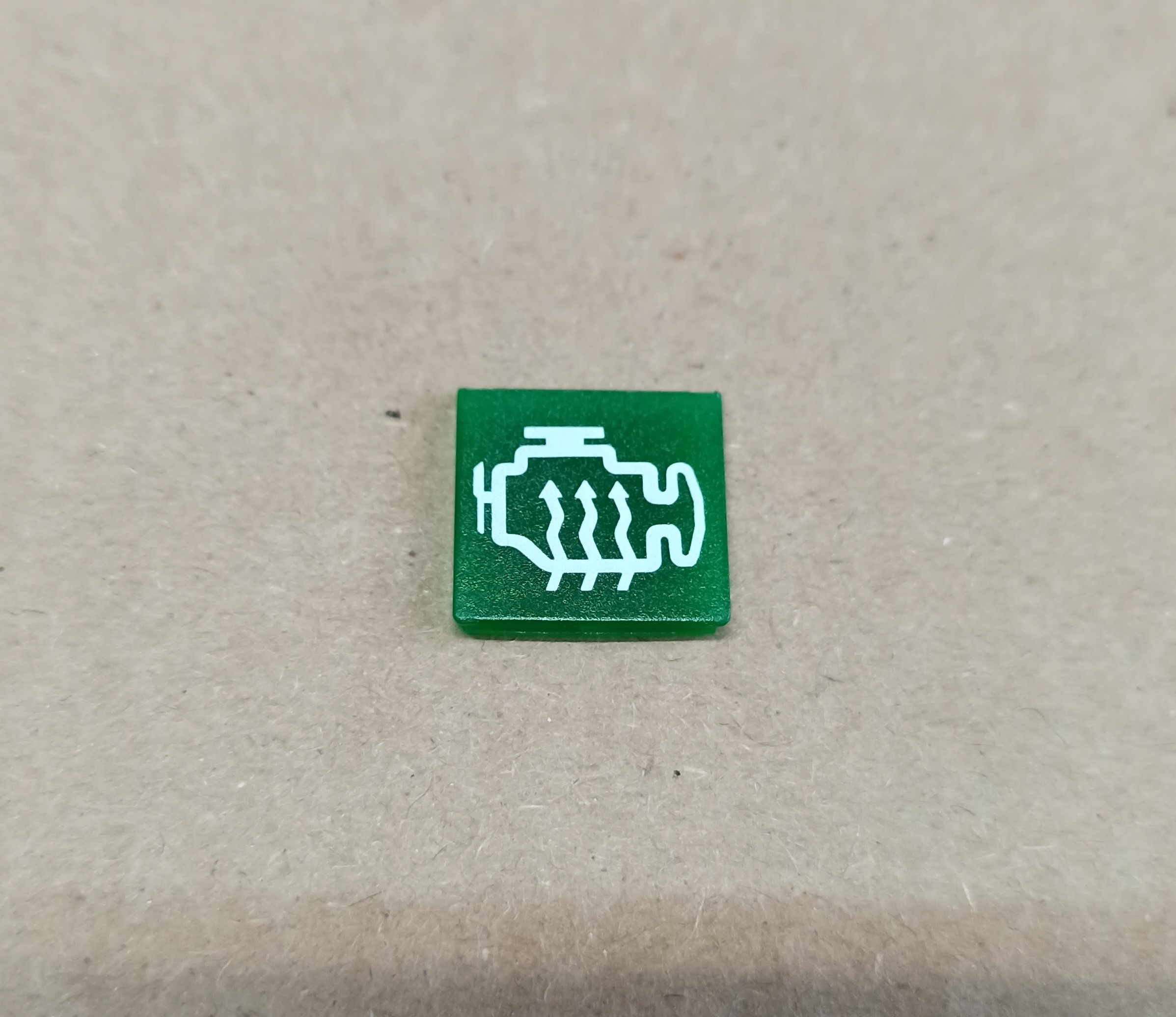 Symbol překlápěcího přepínače - 14x14mm - zelený - ohřev motoru