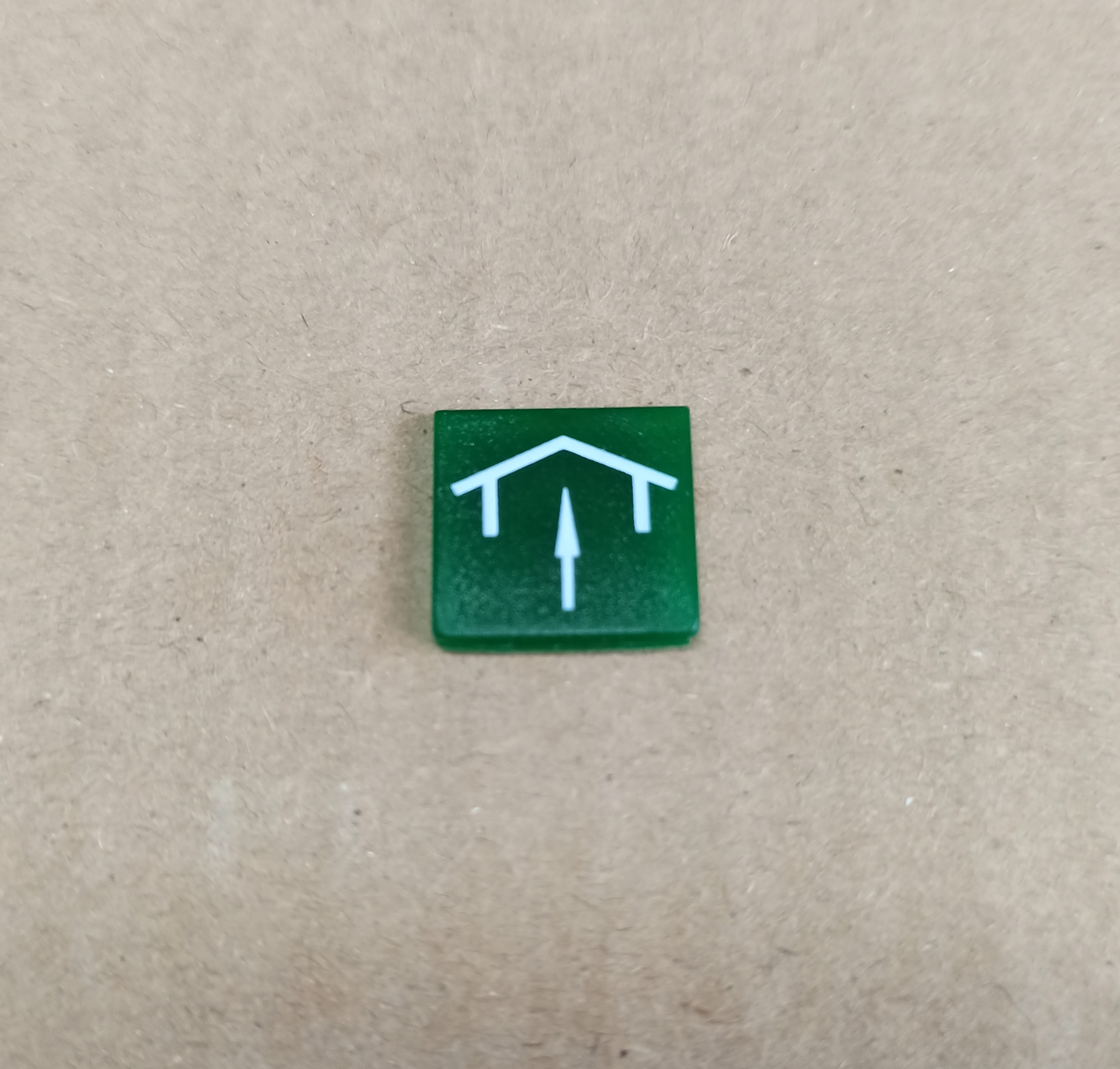 Symbol překlápěcího přepínače - 14x14mm - zelený - střecha, strop ?