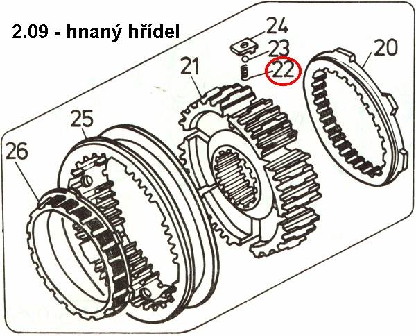Pružina D1,8 kamene synchronizace T813, T815