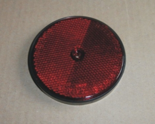 Odrazka červená pr. 80mm - 1 díra