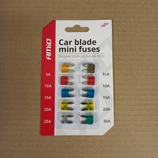 Sada plochých pojistek MINI 5A-30A / 10ks
