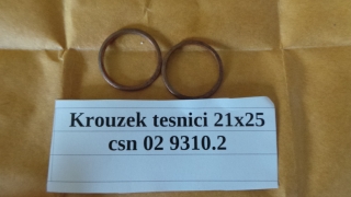 Kroužek těsnící 21x25