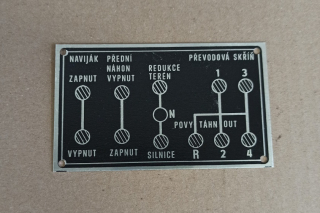 Štítek AL - řazení redukce a navijáku PV3S