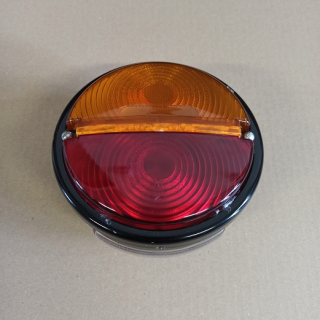 Svítilna zadní dvoudílná, vodotěsná, černá - voják -  s osvětlením SPZ- oranž./červená