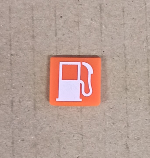 Symbol překlápěcího přepínače - 14x14mm - oranžový - palivo