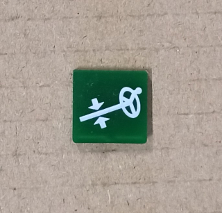 Symbol překlápěcího přepínače - 14x14mm - zelený - volant