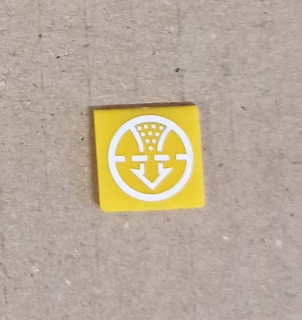 Symbol překlápěcího přepínače - 14x14mm - žlutý - šipka dolu, vzduchový filtr