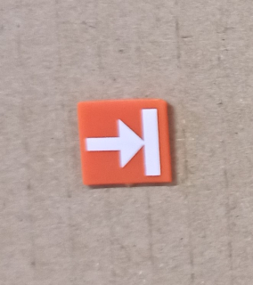 Symbol překlápěcího přepínače - 14x14mm - oranžový - šipka