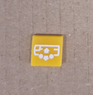 Symbol překlápěcího přepínače - 14x14mm - žlutý, šipky nahoru-dolu
