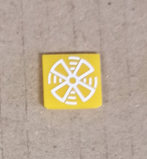 Symbol překlápěcího přepínače - 14x14mm - žlutý - větrák