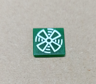 Symbol překlápěcího přepínače - 14x14mm - zelený - větrák