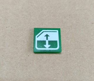 Symbol překlápěcího přepínače - 14x14mm - zelený - stahování oken