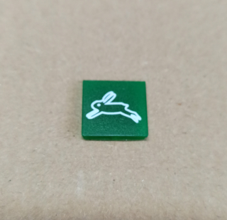 Symbol překlápěcího přepínače - 14x14mm - zelený - zajíc