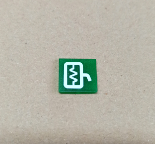 Symbol překlápěcího přepínače - 14x14mm - zelený - vyhřívání zpětných zrcátek