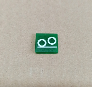 Symbol překlápěcího přepínače - 14x14mm - zelený -  zvednutá náprava