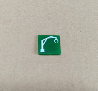 Symbol překlápěcího přepínače - 14x14mm - zelený -  hydraulická ruka