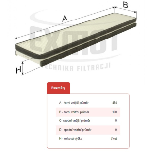 Filtr vzduchu kabiny TATRA T815, EURO2,  TERRNO 1, K956 - WK-863